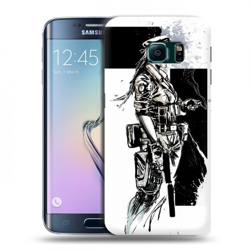 Дизайнерский пластиковый чехол для Samsung Galaxy S6 Edge Rainbow Six Siege