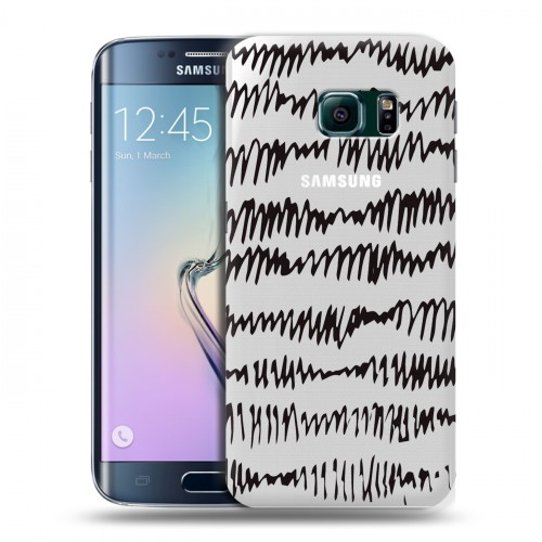 Полупрозрачный дизайнерский пластиковый чехол для Samsung Galaxy S6 Edge Абстракции 