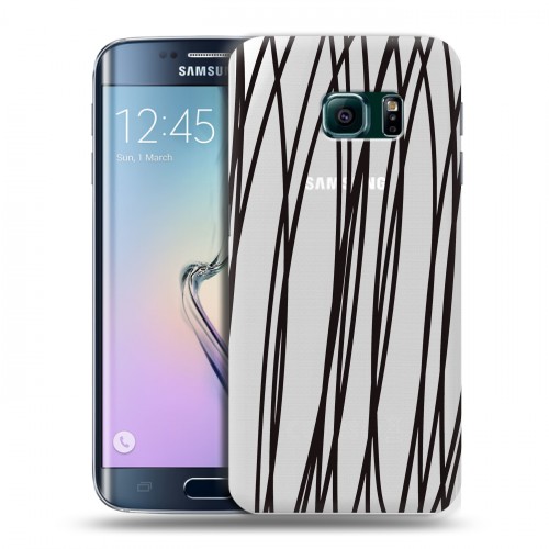 Полупрозрачный дизайнерский пластиковый чехол для Samsung Galaxy S6 Edge Абстракции 