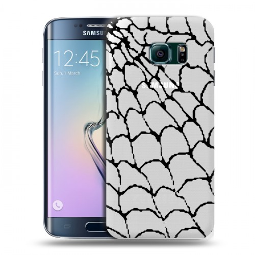 Полупрозрачный дизайнерский пластиковый чехол для Samsung Galaxy S6 Edge Абстракции 2