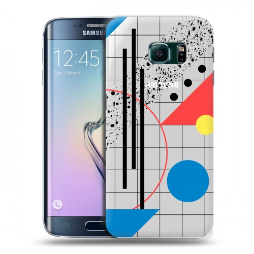 Полупрозрачный дизайнерский пластиковый чехол для Samsung Galaxy S6 Edge Абстракции 3