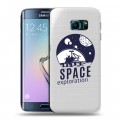 Полупрозрачный дизайнерский пластиковый чехол для Samsung Galaxy S6 Edge Прозрачный космос