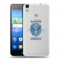 Полупрозрачный дизайнерский пластиковый чехол для Huawei Y6 Символика льва