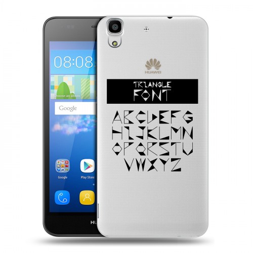 Полупрозрачный дизайнерский пластиковый чехол для Huawei Y6 Прозрачные надписи 1