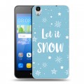 Дизайнерский пластиковый чехол для Huawei Y6 снежинки