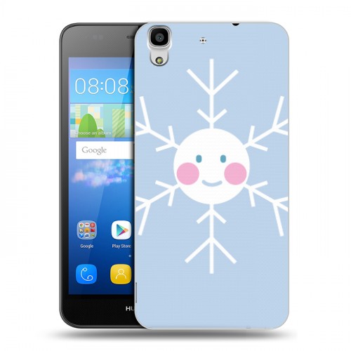Дизайнерский пластиковый чехол для Huawei Y6 снежинка