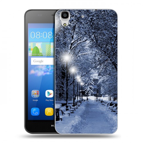 Дизайнерский пластиковый чехол для Huawei Y6 зима