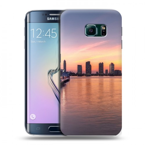Дизайнерский пластиковый чехол для Samsung Galaxy S6 Edge Закат