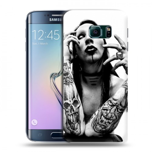 Дизайнерский пластиковый чехол для Samsung Galaxy S6 Edge  Мэрилин Мэнсон