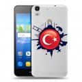 Полупрозрачный дизайнерский пластиковый чехол для Huawei Y6 Флаг Турции