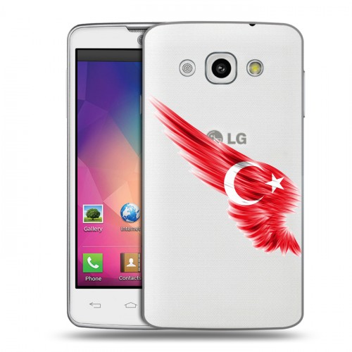 Полупрозрачный дизайнерский пластиковый чехол для LG L60 Флаг Турции