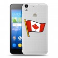 Полупрозрачный дизайнерский пластиковый чехол для Huawei Y6 Флаг Канады