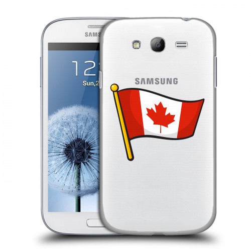 Полупрозрачный дизайнерский пластиковый чехол для Samsung Galaxy Grand Флаг Канады