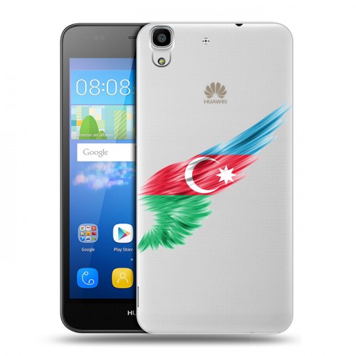 Полупрозрачный дизайнерский пластиковый чехол для Huawei Y6 Флаг Азербайджана