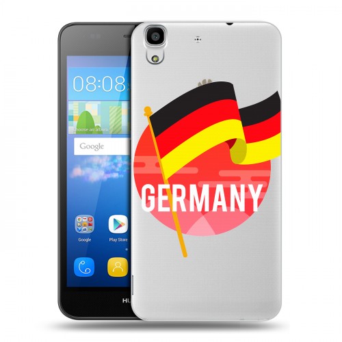 Полупрозрачный дизайнерский пластиковый чехол для Huawei Y6 Флаг Германии