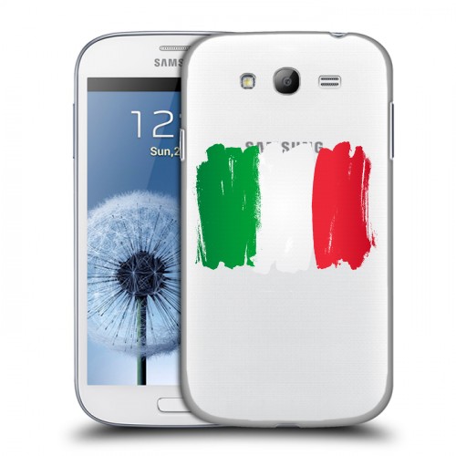 Полупрозрачный дизайнерский пластиковый чехол для Samsung Galaxy Grand Флаг Италии