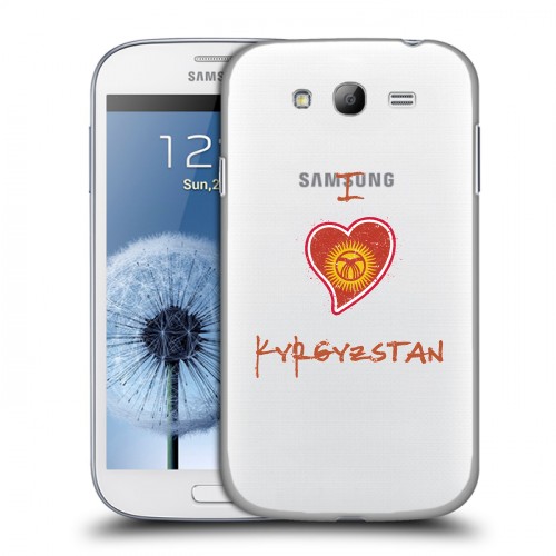 Полупрозрачный дизайнерский пластиковый чехол для Samsung Galaxy Grand флаг Киргизии