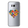 Полупрозрачный дизайнерский пластиковый чехол для Samsung Galaxy S8 Plus Прозрачные сердечки