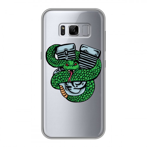 Полупрозрачный дизайнерский пластиковый чехол для Samsung Galaxy S8 Plus Прозрачные змеи
