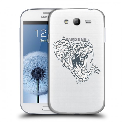 Полупрозрачный дизайнерский пластиковый чехол для Samsung Galaxy Grand Прозрачные змеи
