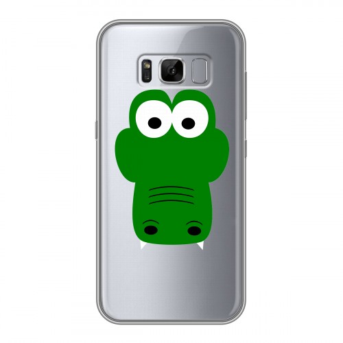 Полупрозрачный дизайнерский пластиковый чехол для Samsung Galaxy S8 Plus Прозрачные крокодилы