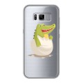 Полупрозрачный дизайнерский пластиковый чехол для Samsung Galaxy S8 Plus Прозрачные крокодилы