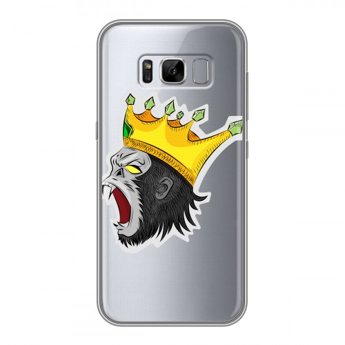 Полупрозрачный дизайнерский пластиковый чехол для Samsung Galaxy S8 Plus Прозрачные обезьяны