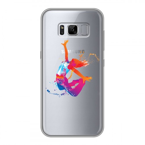 Полупрозрачный дизайнерский пластиковый чехол для Samsung Galaxy S8 Plus Прозрачные танцоры 