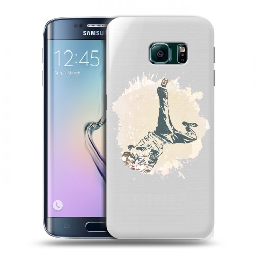 Полупрозрачный дизайнерский пластиковый чехол для Samsung Galaxy S6 Edge Прозрачное SWAG