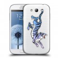 Дизайнерский пластиковый чехол для Samsung Galaxy Grand Прозрачные леопарды