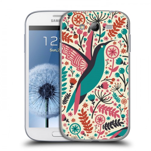 Дизайнерский пластиковый чехол для Samsung Galaxy Grand Цветы и птицы