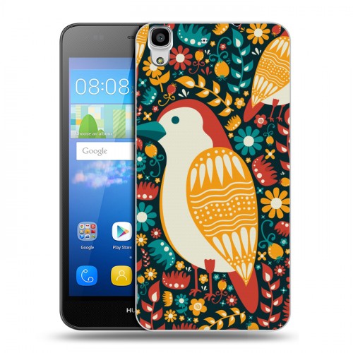 Дизайнерский пластиковый чехол для Huawei Y6 Цветы и птицы