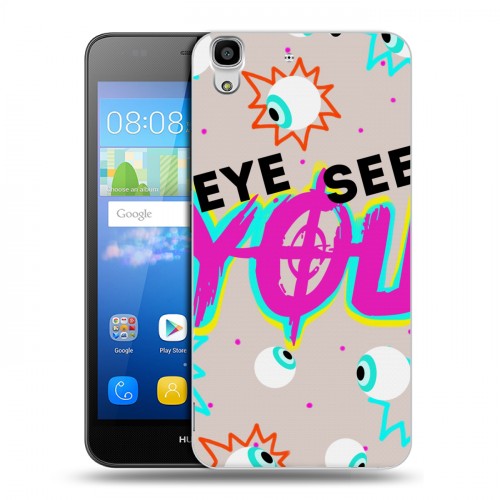 Дизайнерский пластиковый чехол для Huawei Y6 Психоделик глаза