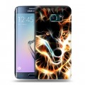 Дизайнерский пластиковый чехол для Samsung Galaxy S6 Edge Пламенные животные