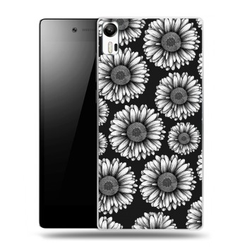 Дизайнерский силиконовый чехол для Lenovo Vibe Shot Черно-белые цветы (на заказ)