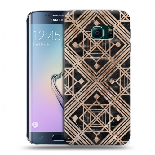 Дизайнерский пластиковый чехол для Samsung Galaxy S6 Edge Геометрический мрамор