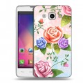 Дизайнерский пластиковый чехол для LG L60 Романтик цветы