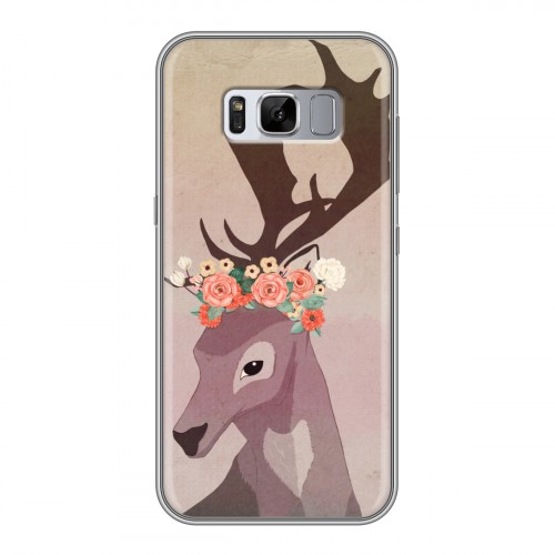 Дизайнерский силиконовый чехол для Samsung Galaxy S8 Plus Животные с цветами