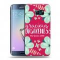 Дизайнерский силиконовый чехол для Samsung Galaxy S6 Edge Цветочные надписи