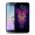 Дизайнерский силиконовый чехол для Samsung Galaxy S6 Edge Ультрафиолетовые животные