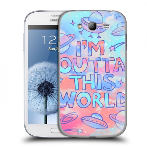 Дизайнерский пластиковый чехол для Samsung Galaxy Grand Космические надписи