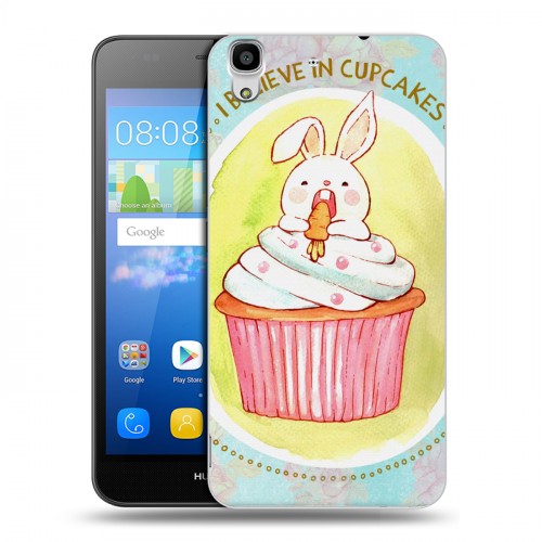 Дизайнерский пластиковый чехол для Huawei Y6 Очаровательные кролики