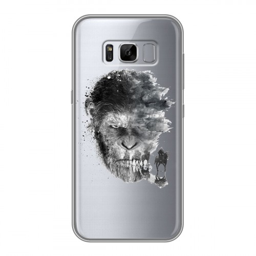 Полупрозрачный дизайнерский пластиковый чехол для Samsung Galaxy S8 Plus Планета обезьян : Война