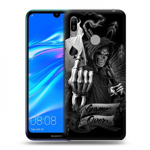 Дизайнерский пластиковый чехол для Huawei Y6 (2019) Скелет и туз