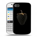 Дизайнерский пластиковый чехол для BlackBerry Q10 Темная клубничка