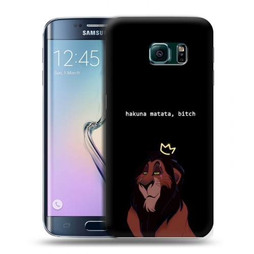 Дизайнерский пластиковый чехол для Samsung Galaxy S6 Edge Черно и кратко