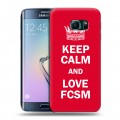 Дизайнерский силиконовый чехол для Samsung Galaxy S6 Edge Red White Fans