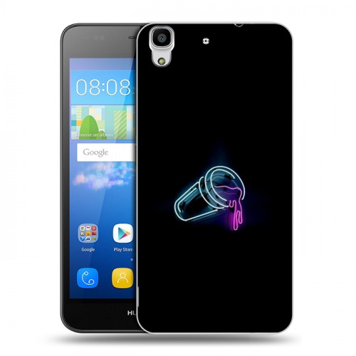 Дизайнерский пластиковый чехол для Huawei Y6 Минимализм на черном