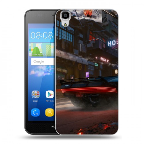 Дизайнерский пластиковый чехол для Huawei Y6 Cyberpunk 2077