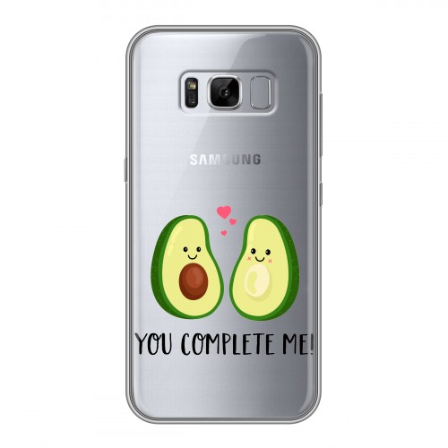 Полупрозрачный дизайнерский пластиковый чехол для Samsung Galaxy S8 Plus Парочка Авокадо